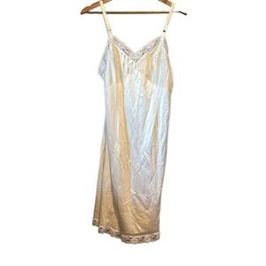 Vintage Sears Cream Lace Trim Slip Dress Lingerie Pin‎ Up Boudoir 36